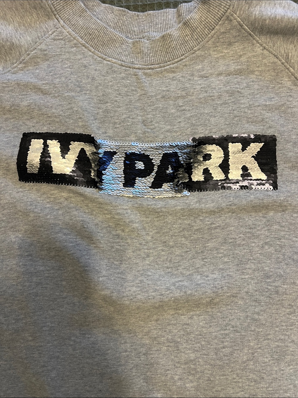 IVY PARK Light Gray Crewneck Sweatshirt with Black Logo - Picture 7 of 11